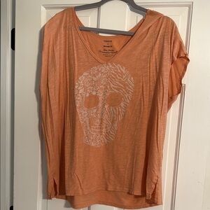 Torrid size 2 floral skeleton shirt